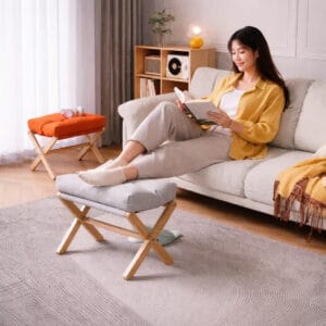 Solid Wood Folding Footrest